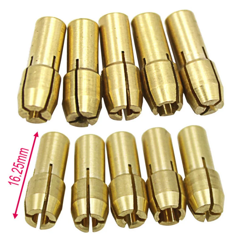 Brass Collet Mini Electric Grinder Quick Change Drill Chuck Bit Sets 0.5-3.2mm Brass Collet Brass Chuck Fits Dremel Rotary Tools