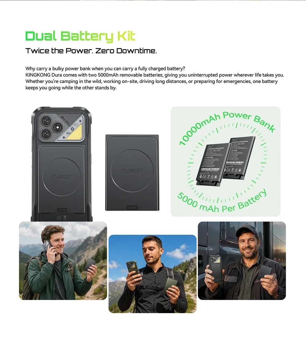 Cubot Kingkong Dura Rugged Android Smartphone 16 20Gb(8+12) & 32Gb(12+20) Ram, 128Gb/256Gb Rom, 6.88" 120Hz Display, Nfc, Face Id & Fingerprint Unlock