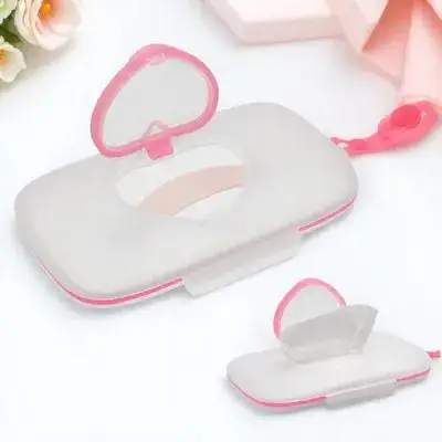 아기 물티슈 디스펜서 휴대용 투명 상자 여행용 와이드 오프닝 스트랩 야외 유모차 유아용 침대