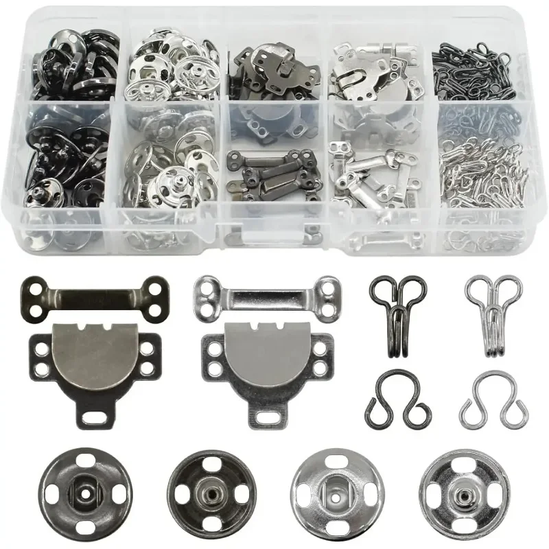 Juego de 50-100 Botones duraderos a presión de Metal, sujetadores sin costura con herramientas, bolsa de ropa, zapatos, cuero, artesanía firme, Kit de Hardware DIY