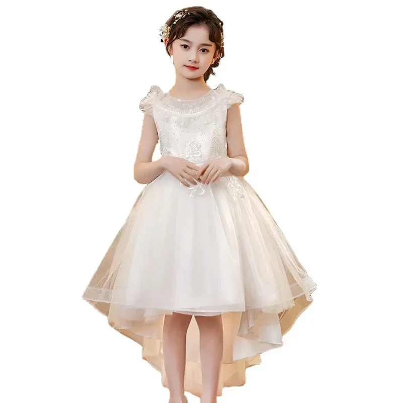 Luxury Dresses Baby Girls Flower Princess Ball Gown Party Tutu Trailing For Brithday Wedding Kids Christmas Children Clothing