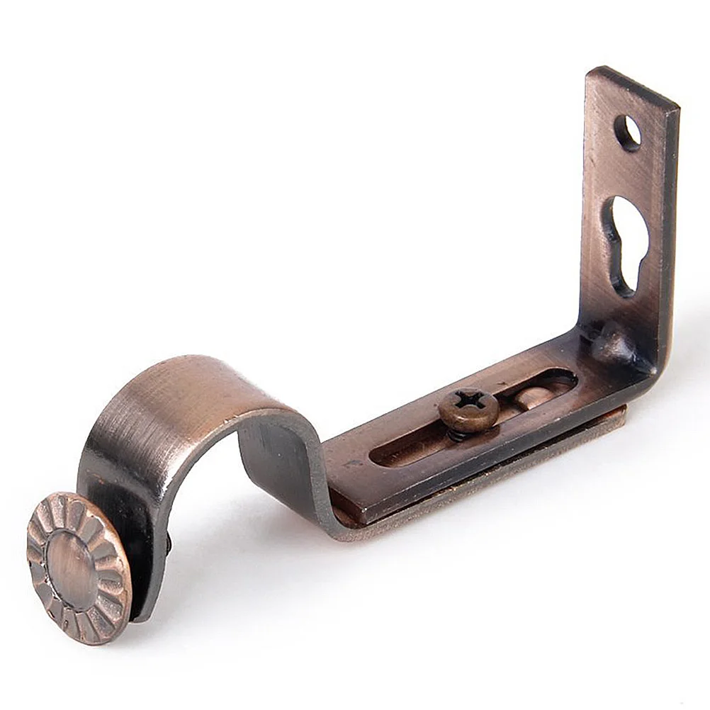 

4 PCS Curtain Rod Bracket Stylish Pole Mounting Holder Metal Wonderful Copper Drapery Sturdy Easy to Install