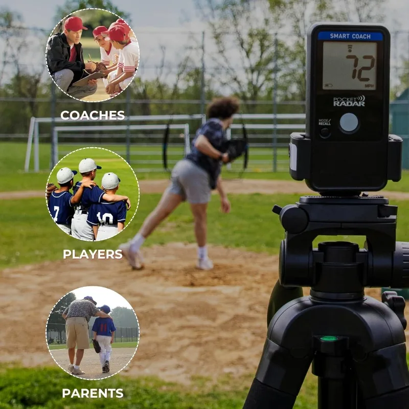 Smart Coach Speed Gun voor honkbal, hockey, draagbaar honkbalradarpistool compatibel met Pocket Radar-app (iOS/Android)