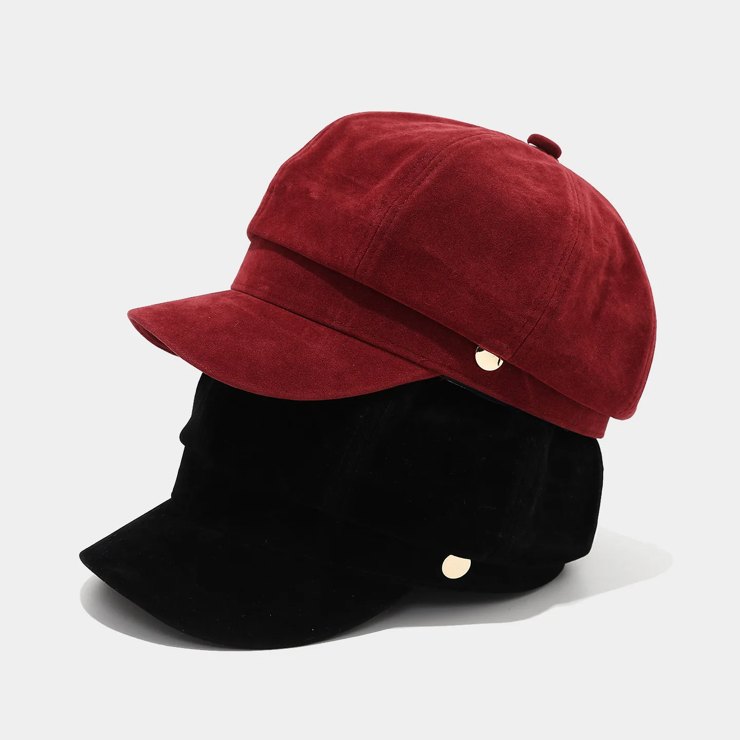 Octagonal Cap Suede Newsboy Hat Women Men Casual Headwear Accessory For Autumn Winter Spring Outdoor Casual