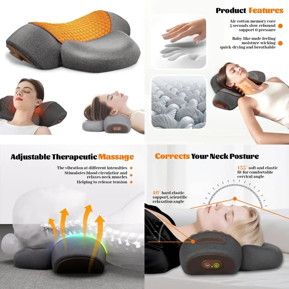 

Усовершенствованный массажер для шеи 3-в-1 с подогревом, тягой и глубоким облегчением тканей для шеи и плеч.