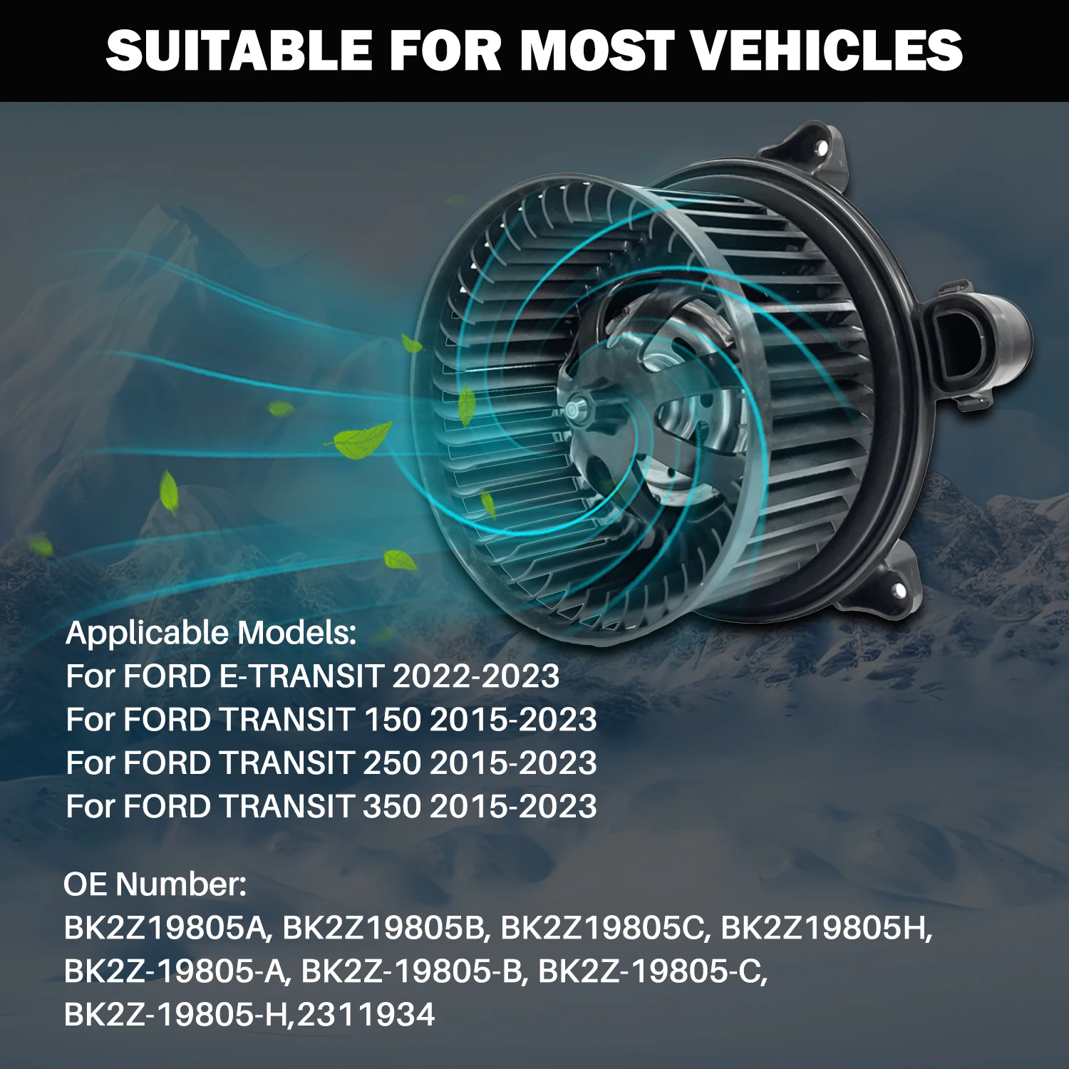 

Aspligo 1PCS Air Conditioner AC Heater Blower Motor & Fan Cage For BK2Z19805A, BK2Z19805B, BK2Z19805C, BK2Z19805H BK2Z-19805-A