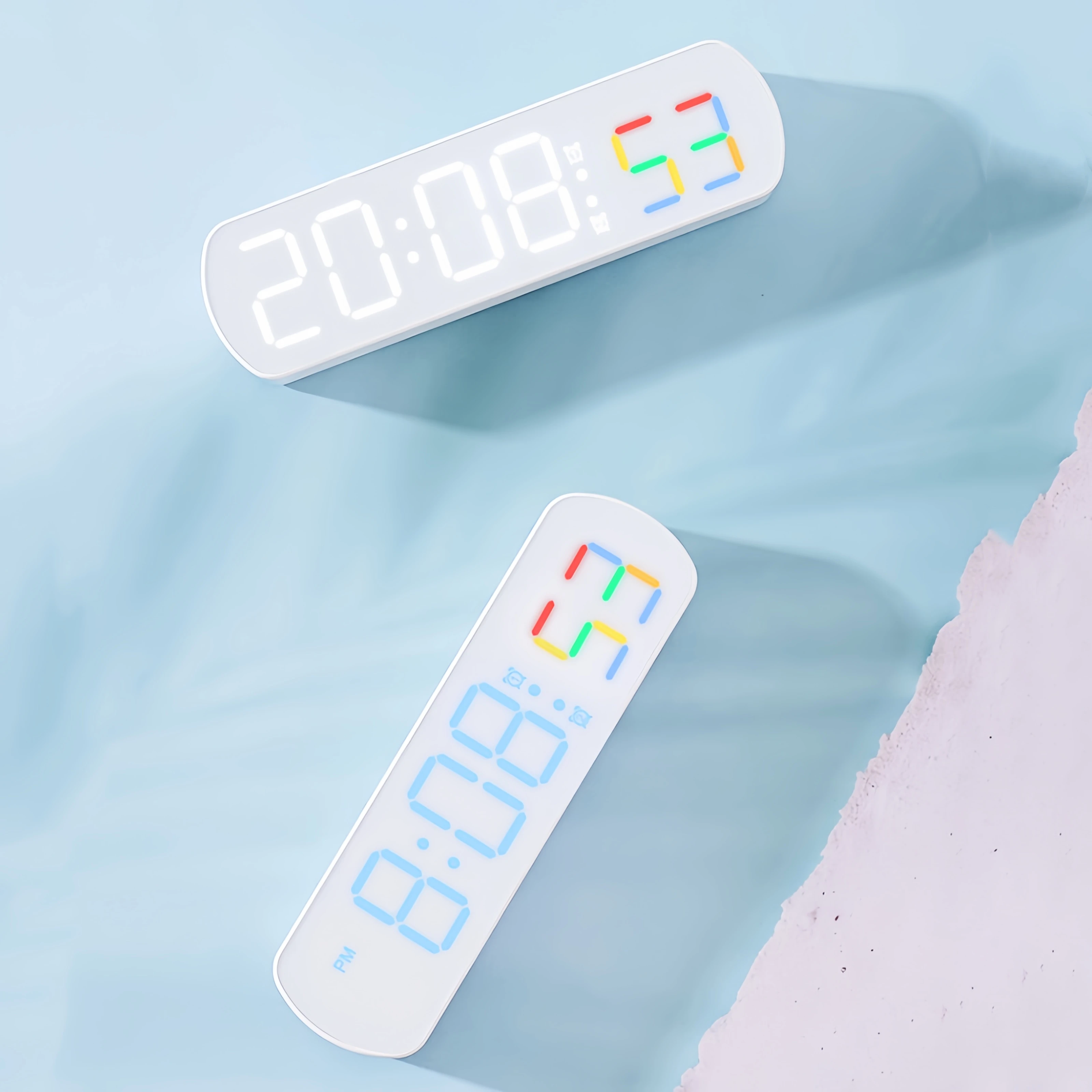 Desktop Electronic LED Alarm Clock with Temperature Display Jumping Snoozing Alarm Clock Forward Countdown Timer Bedside Clock