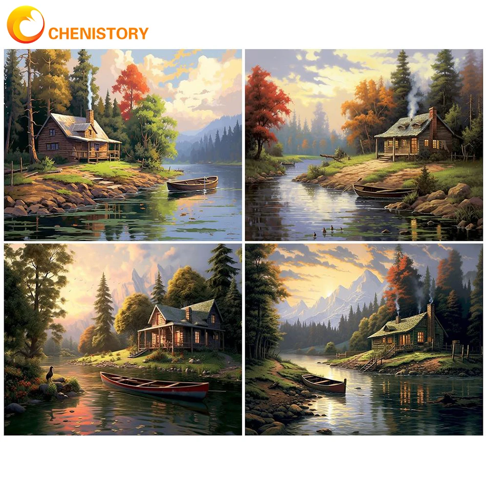 

CHENISTORY Hourse Oil Picture By Numbers Landscape Coloring Drawing Hand Painted On Canvas Painting By Number For Home Decor