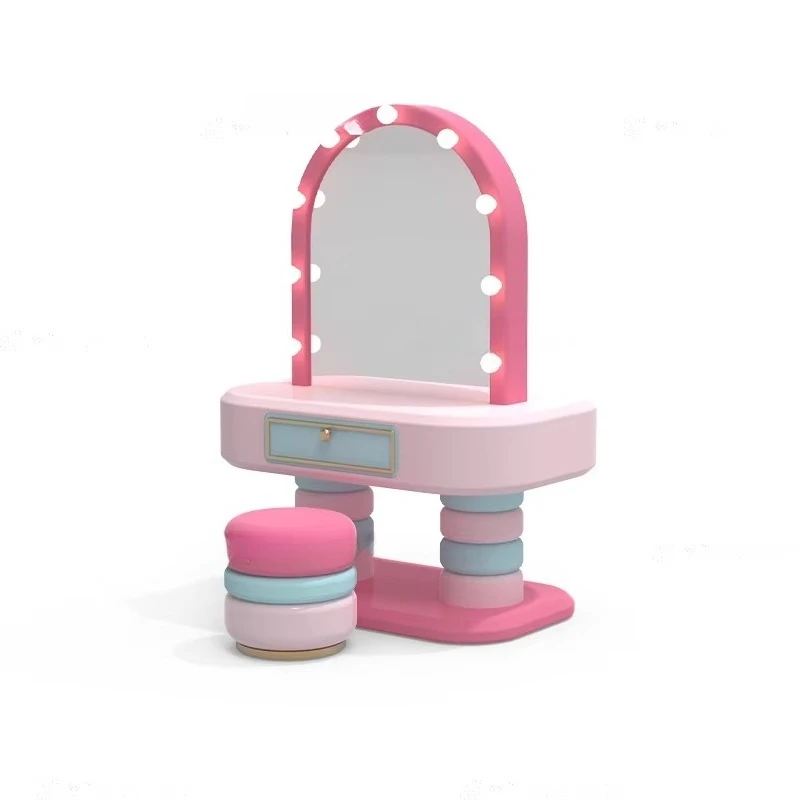 طاولة الزينة ذات الوجهين للأميرة، معدات اللعب الداخلية للأطفال، اللعب التفاعلي للفتيات #3