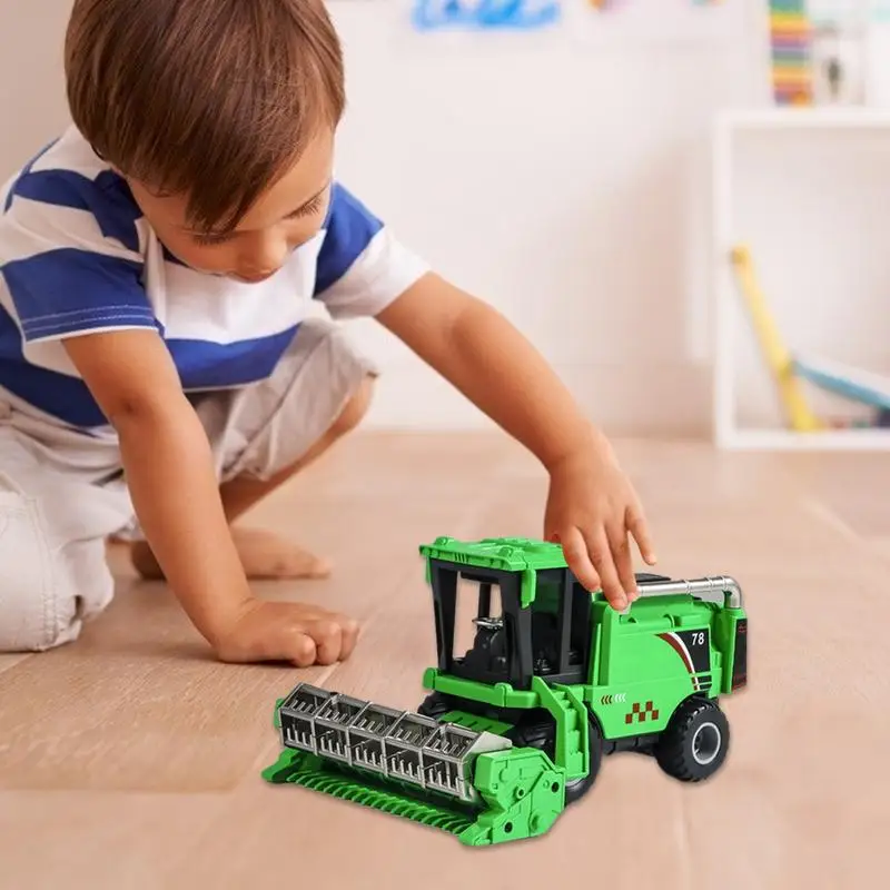 Push And Go Vehicles Engineering Construction Truck Car Toys Simulation Harvester Model Toy Kids Play Trucks Friction Powered