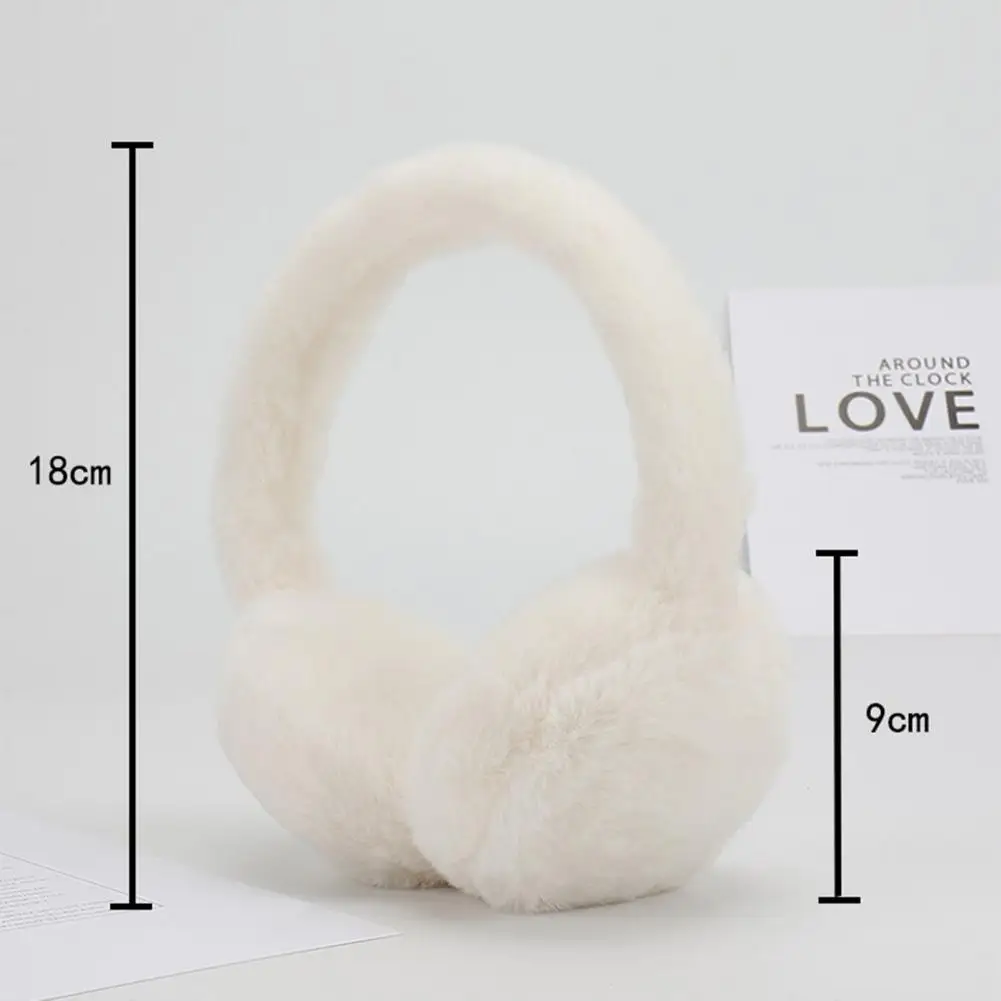 Soft Earmuffs Soft Furry Winter Earmuffs for Women Girls Adjustable Outdoor Ear Warmers with Foldable Design Solid Color