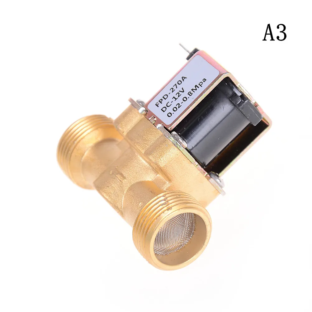 Brass Electric Solenoid Valve N/C 12v 220v G3/4\'\' Water Air Inlet Flow Switch For Solar Water Heater Valve 2-Way 2-Position