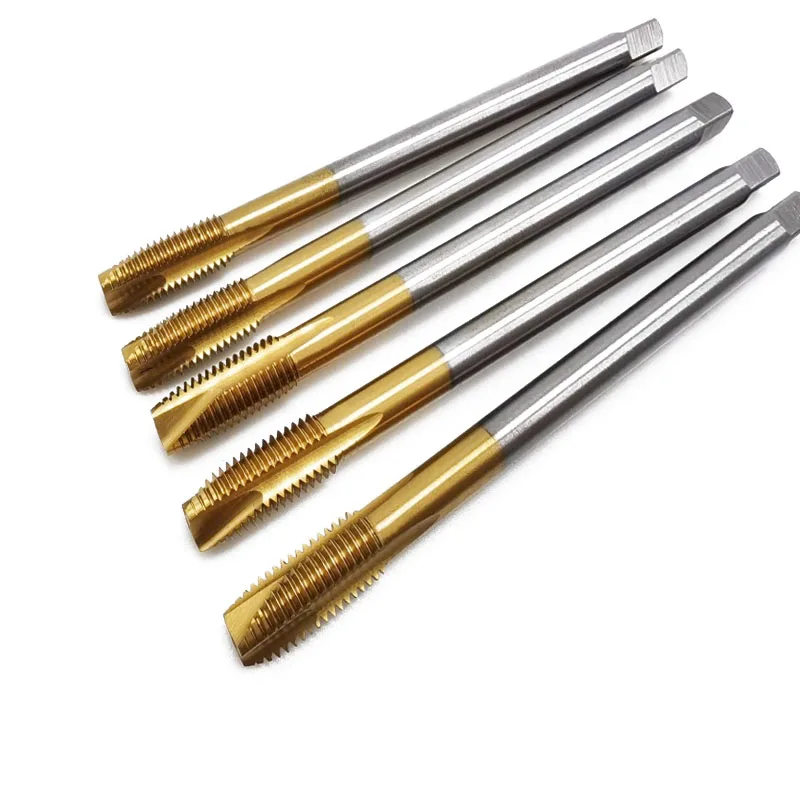 1Pc Long Shank Machine Tap M2-M12 Metric Screw Thread Tap Drill Bit Pointed Spiral Straight Flute for Metalworking Tool