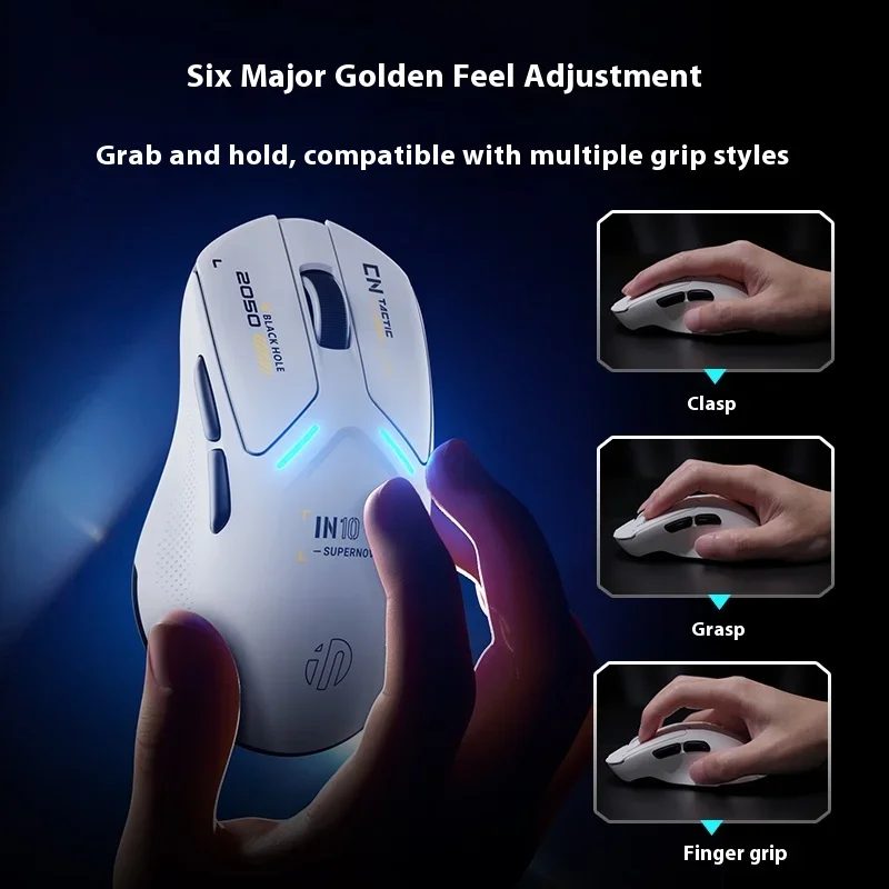 INPHIC IN10R ratón inalámbrico modo Tri inalámbrico PAW3395 8000Hz tasa de orolling ligero Gaming ergonómico ratones Gamer accesorios de PC