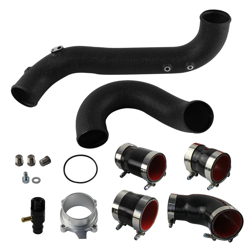 Intake Charge Boost Upgrade Intercooler Hose Pipe Kit For Audi EA839 B9 S4/S5 3.0TFSI V6 2017+ Performance Aluminium Black/Red