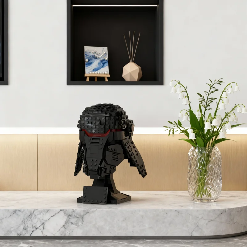 518pcs MOC Second Sister Helmet Collection Star Battle Model Building Blocks Small Decor, Home Decor Desk Decor Gift For Adults