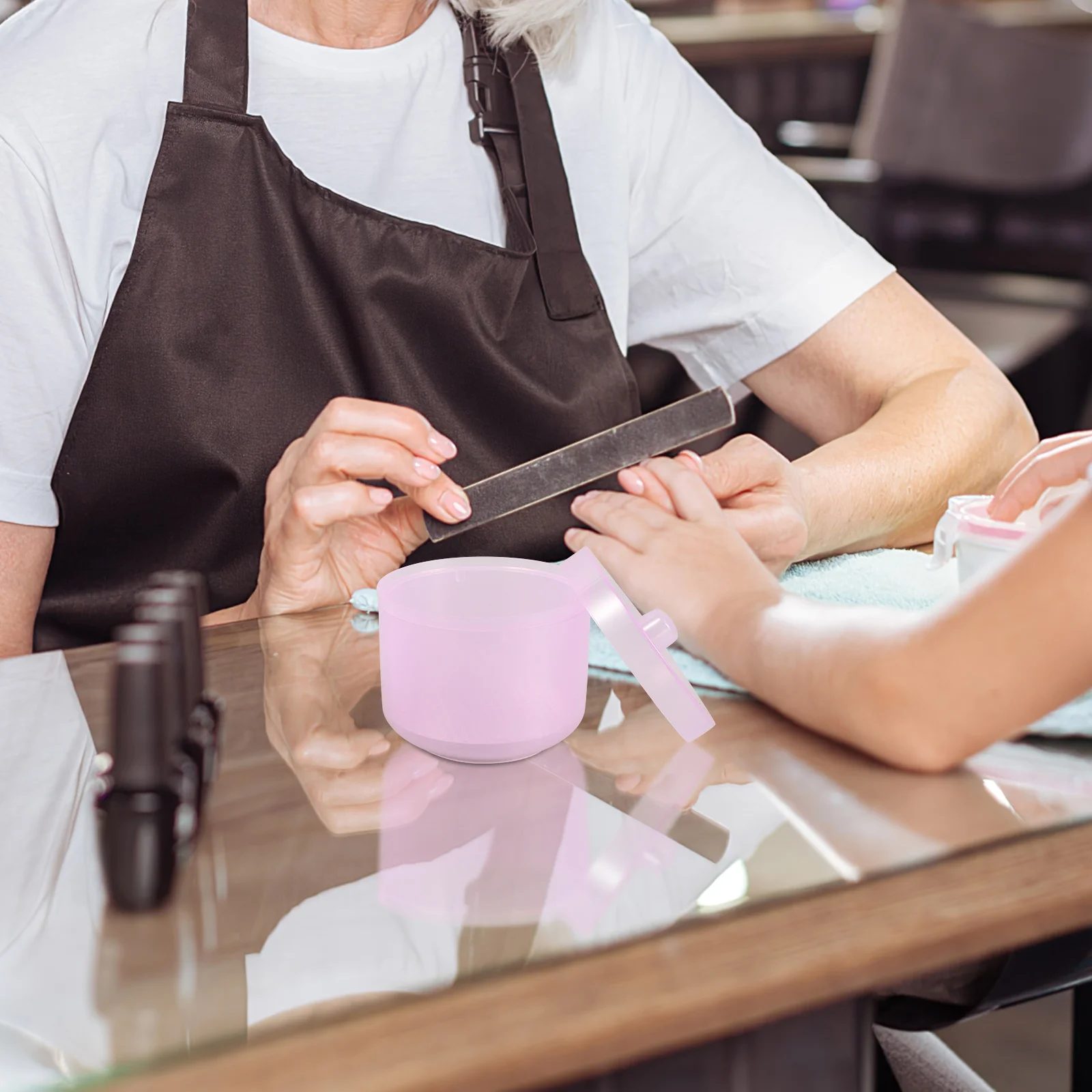 2pcs Nail Art Tool Sterilizer Box For Nail Drill Bits Tweezers Manicure Tools Cleaning Reusable Plastic Soaking Container