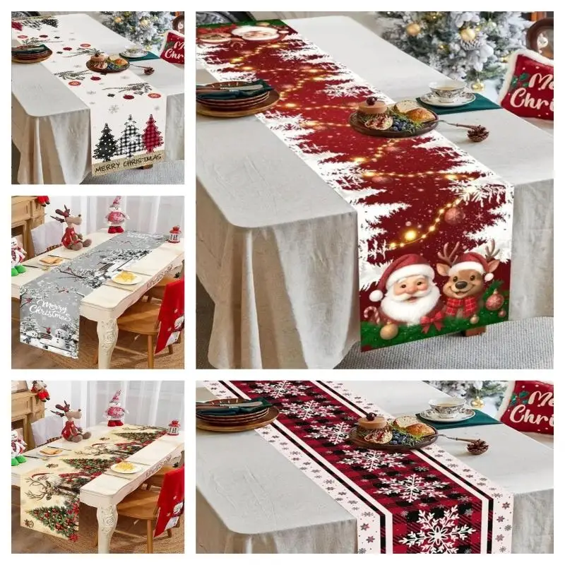 Retro Santa Claus Table Cover Vintage Christmas Table Runner Christmas Decorations For Home 2026 Navidad Noel Gift New Year 202