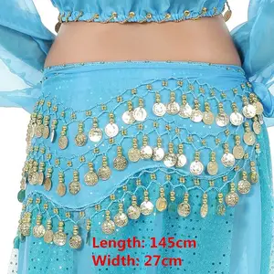 Sexy belly dancing hip cachecol for women, wrap belt, female show, sequins' sequins costumes, Thailand, India, Arab 8 Main Sales Skirt Belly Dance - №6