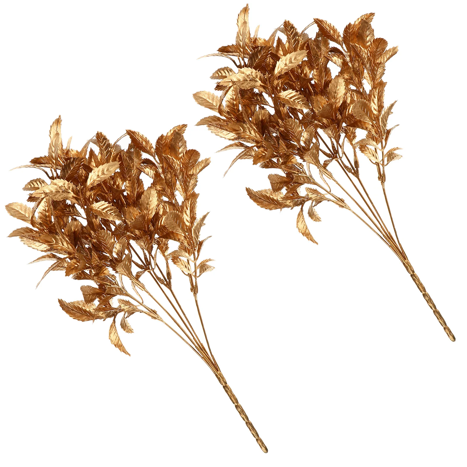 

2pcs Simulated Flower Decorations Golden Artificial Branches For Christmas Wedding Party Diy Craft Ornaments Holiday Home Decor
