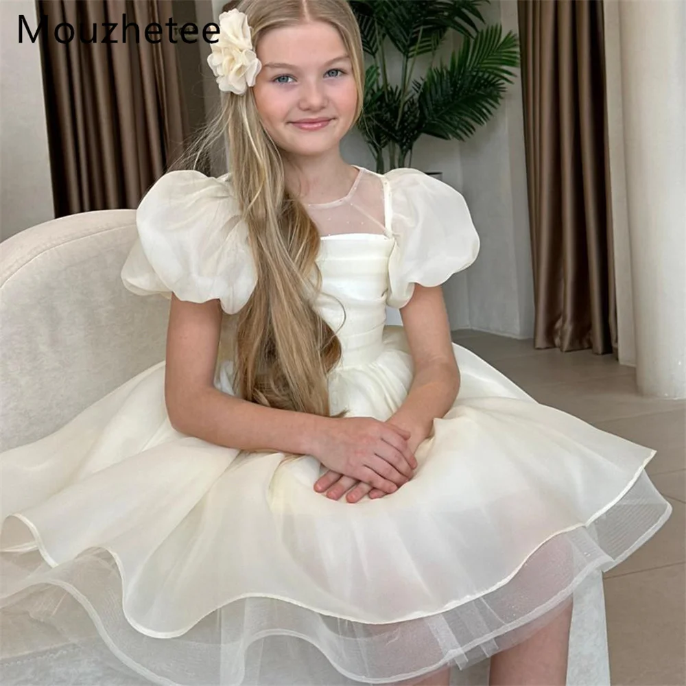 

Booma A-Line O-Neck Pleat Flowers Girl Dresses Wedding Party Dress for Kids Flowers Girls Yellow Prom Gowns Custom Made 2026