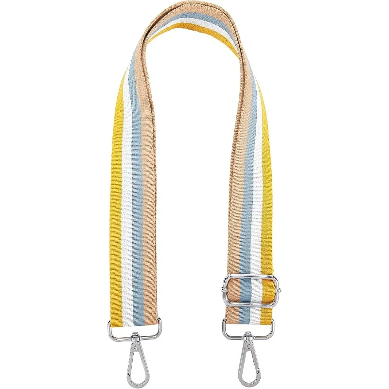 

1pcs 27.95Inch Gold Adjustable Bag Straps Canvas Wide Shoulder Straps Replacement Bag Belt with Platinum Alloy Adjuster Shoulder