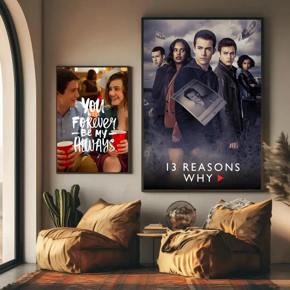 13 Reasons Why Poster HD Wall Art Decal Self-Adhesive Aesthetic Decor For Home Living Bedroom Bar Aesthetic