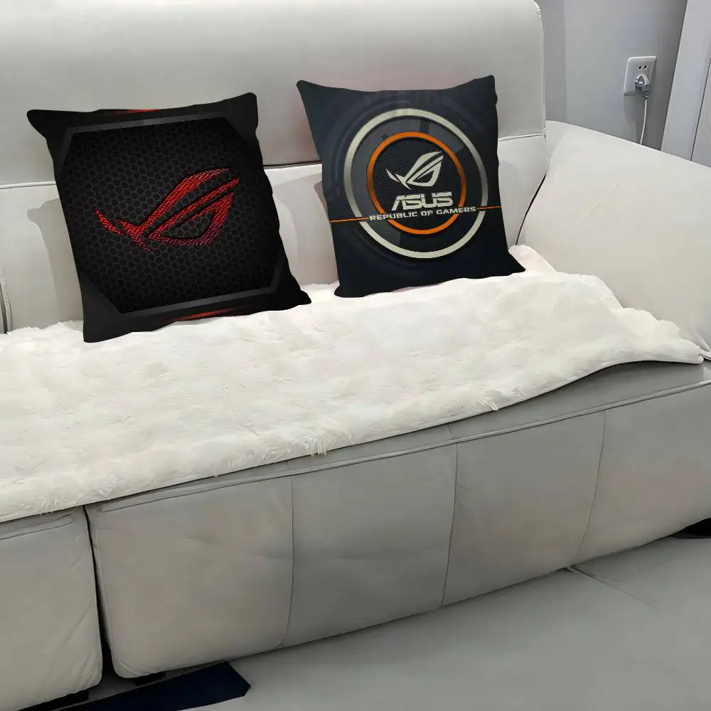 Asus Rog LOGO غطاء الوسادة بوصة مزرعة ديكور المنزل رمي وسادة تغطي لزينة الأريكة