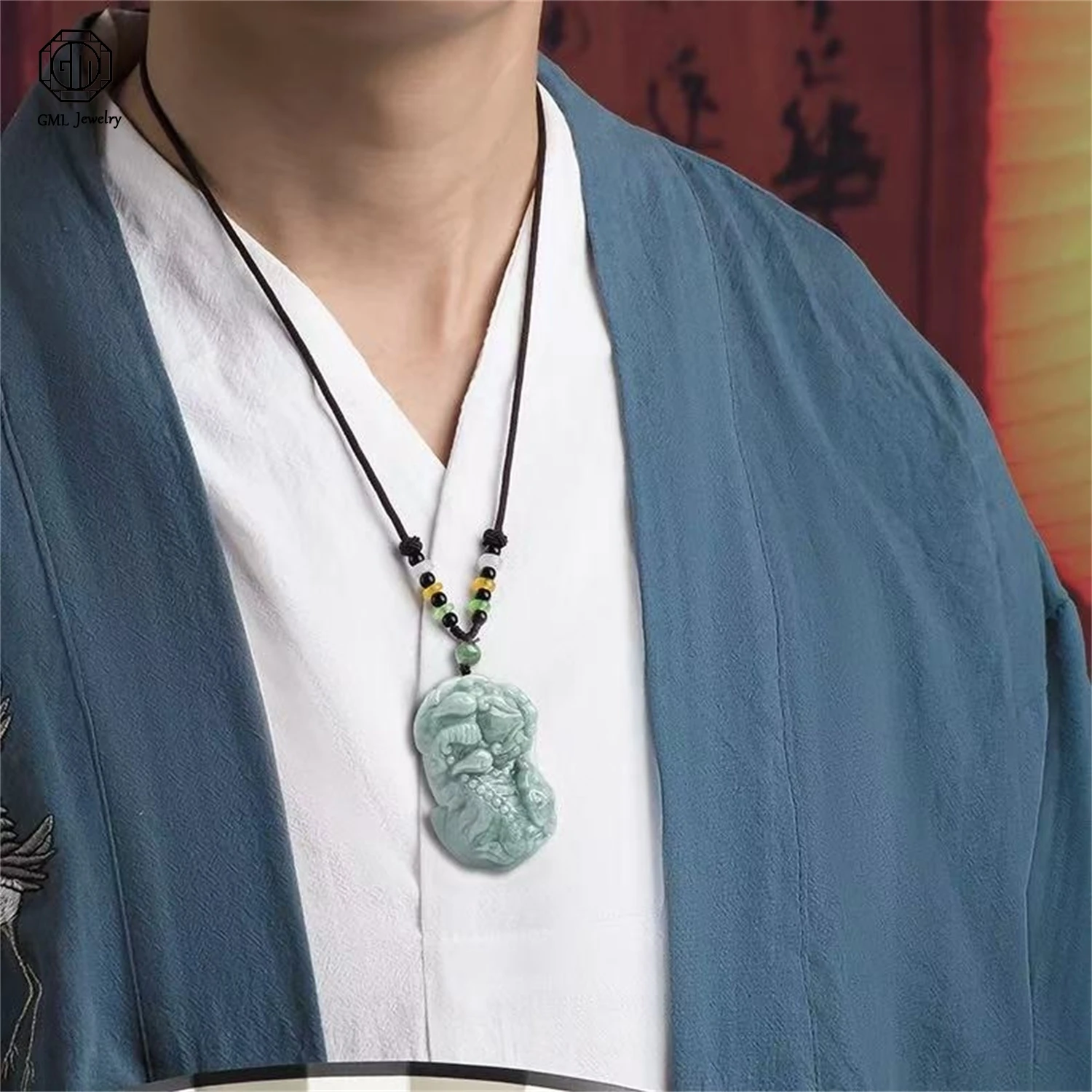 Natural Grade A Jadeite Pixiu Ingot Wealth Guardian Pendant Unisex Men Women Gemstone Necklace Jewelry Gift