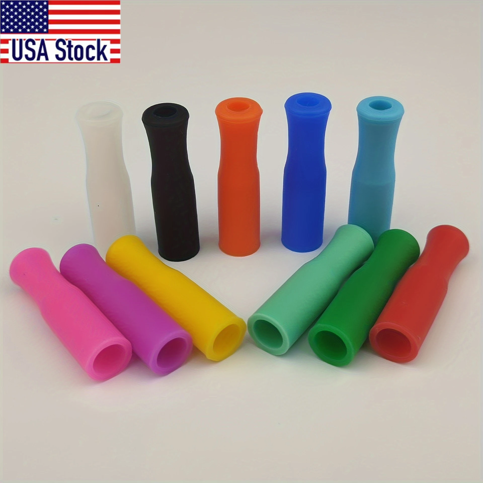 

50 шт./компл. многоразовые силиконовые насадки для соломинки — разноцветные чехлы для соломинки из нержавеющей стали шириной 6 мм