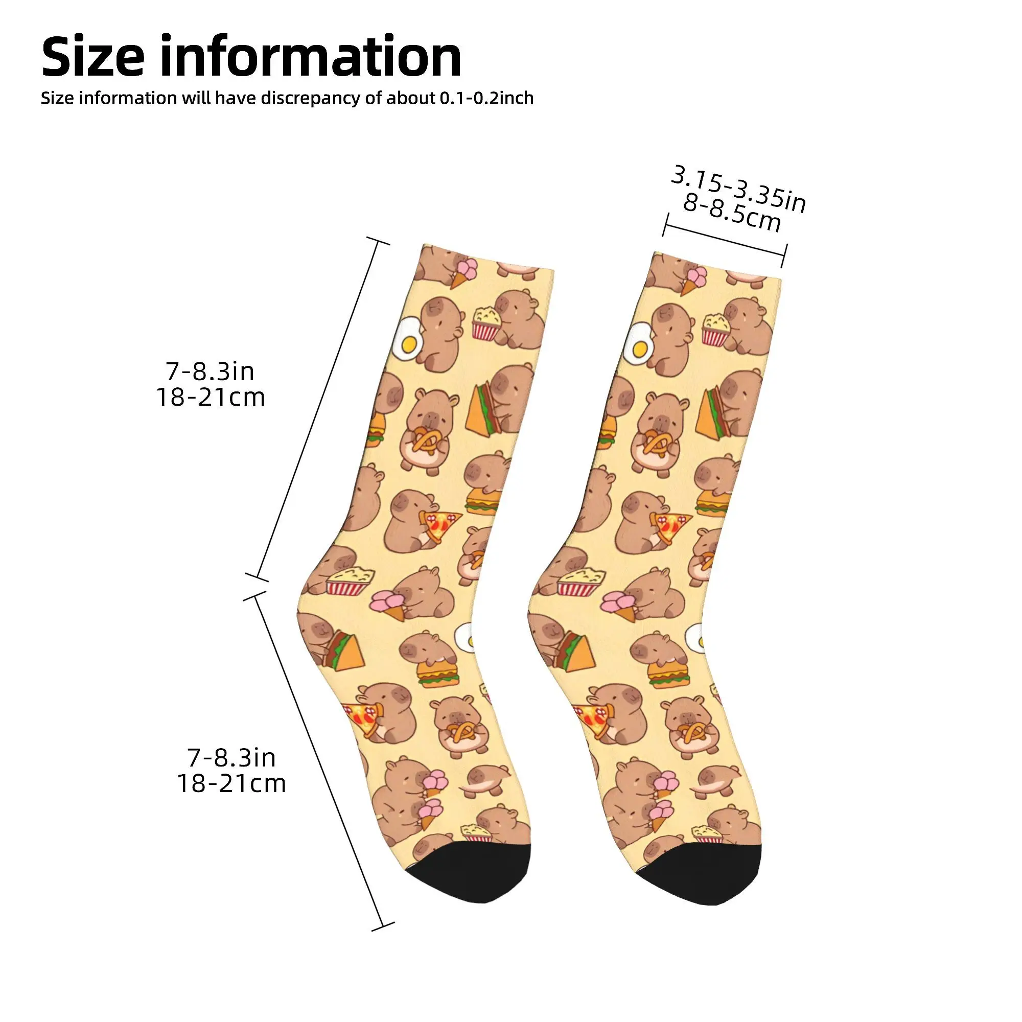 Calcetines divertidos felices para hombre Crazy Capybara Eat Pizza Burgers calcetín poliéster deporte calcetines de mujer Primavera Verano Otoño Invierno