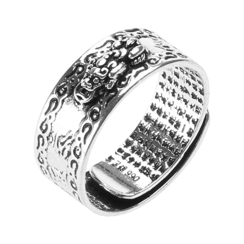 Feng Shui Pixiu Men and Women Transfer Fortune Ring Domineering Index Finger Middle Thumb Ring Trendy Jewelry Drop Shipping