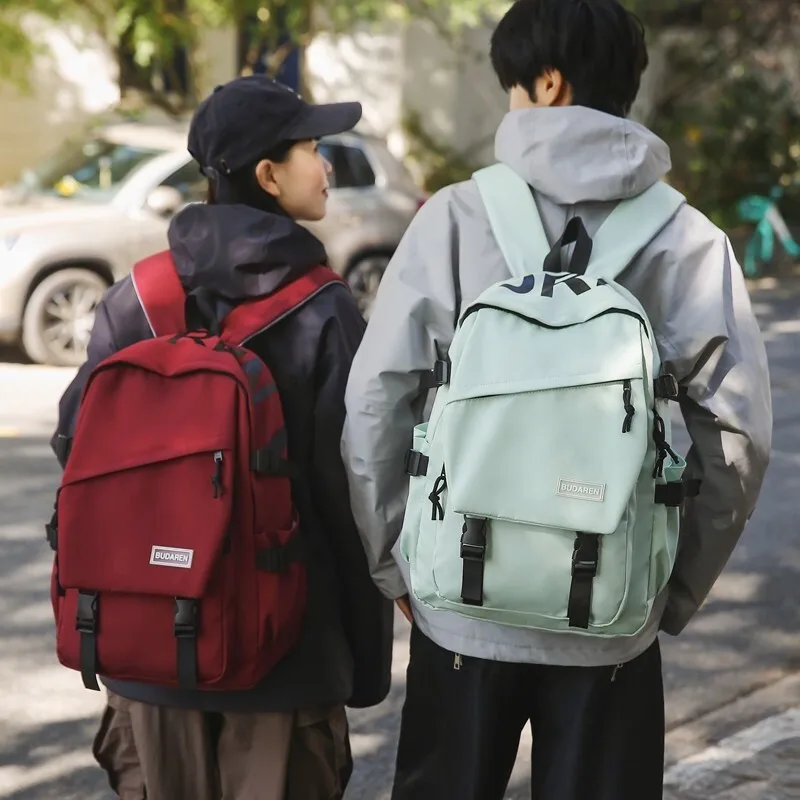 INS Backpack For Men Simple Versatile Large Capacity Casual Travel Backpack For Women Middle School Double Shoulder Bags On Sale