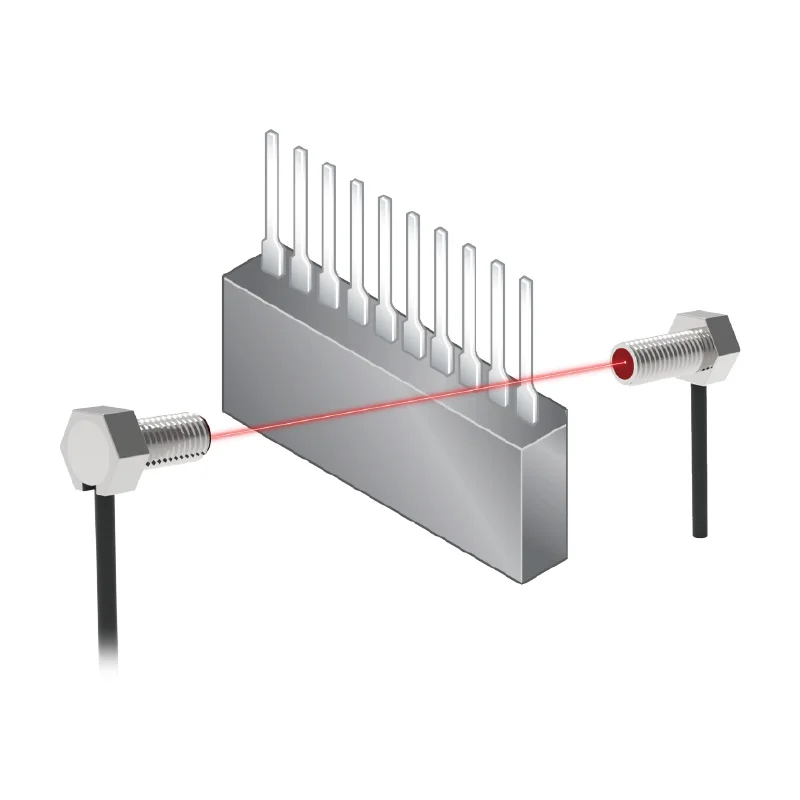 Thrubeam Miniature Laser Sensores Long Distance Detect Sensor Through Beam Laser Photoelectric Sensor