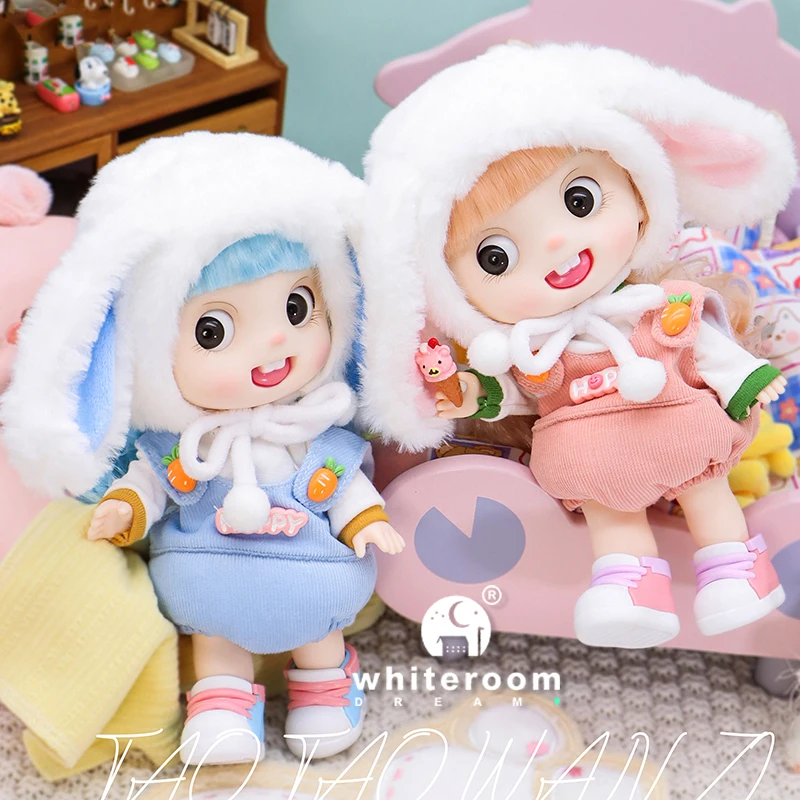 Dolls Toys Girl Doll With Big Head Cute Bunny Girl Long Eared Rabbit Big Eyed Rabbit Teeth Christmas Festival Gift Chinese 1/6