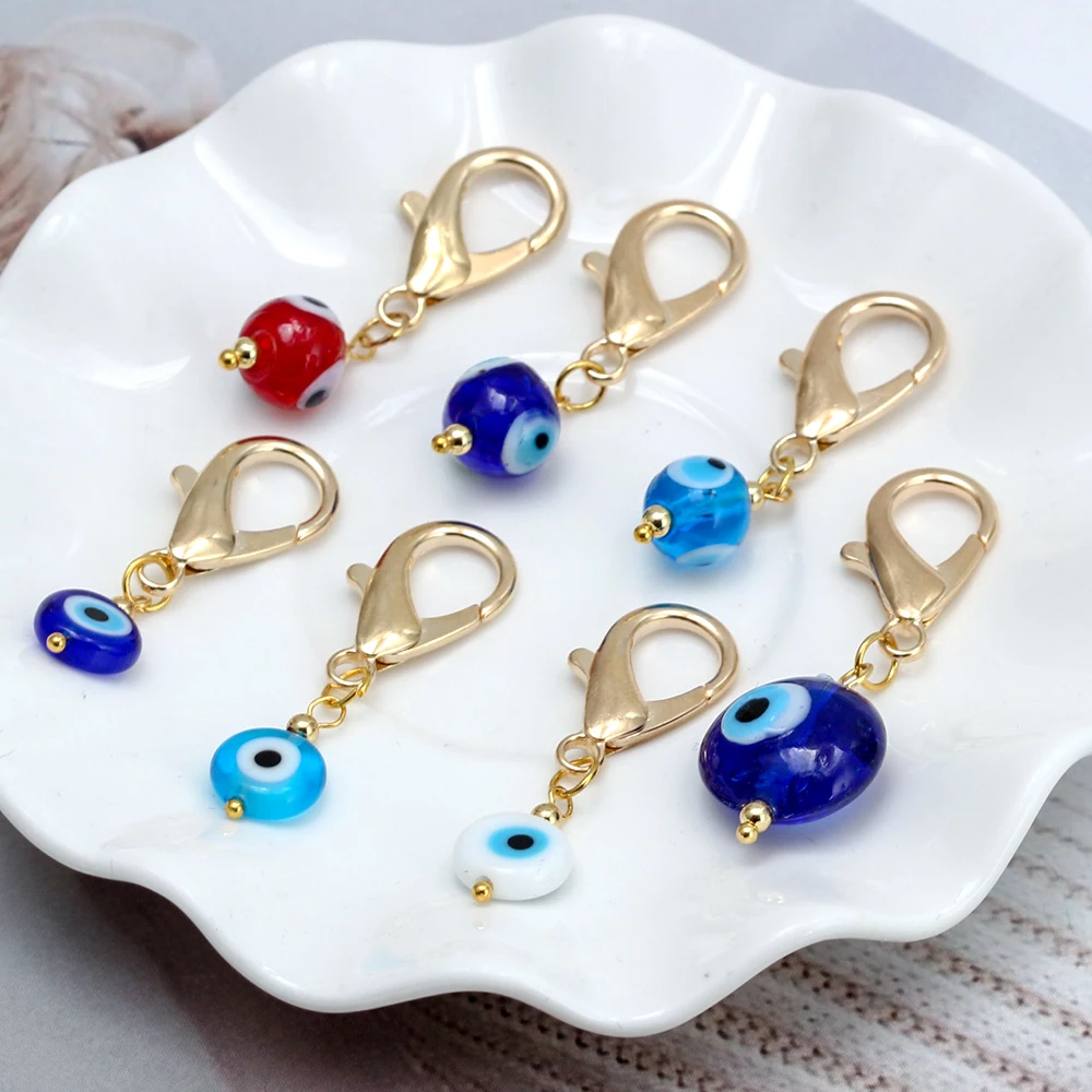 Lucky Eye 3pcs/lot Alloy Turkish Evil Eye Keychain Hamsa Hand Heart Key Chain Bag Car Keyring llavero porte clé מחזיק מפתחות