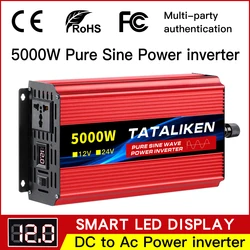 Inversor de onda sinusoidal pura 12V a 220V 1600W 2500W 3500W 4500W convertidor de voltaje CC a CA 12 220 mini-fuente de alimentación para coche