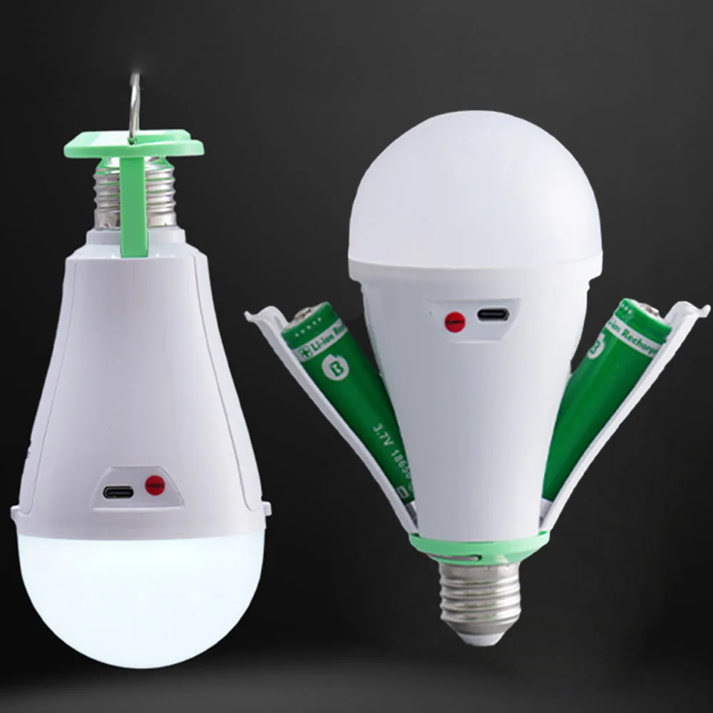 Imagem -04 - Destacável Portátil Led Bulbo de Emergência 2*18650 Bateria de Lítio Power Out Iluminação Móvel Mercado Noturno Acampamento ao ar Livre Bulbo Novo