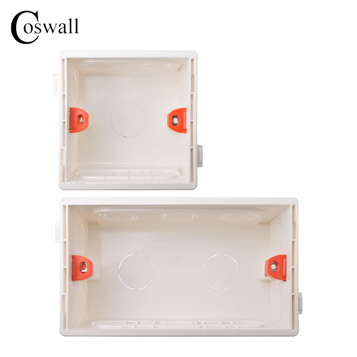 Coswall regulowana skrzynka montażowa kasetka wewnętrzna 86/146mm * 84mm * 52mm dla przełącznika typu 86 i gniazda biała skrzynka tylna okablowania