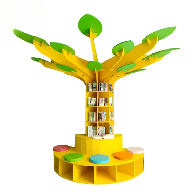 Popular Design Reading Tree Bookshelf Kid Library Wooden Kindergarten Classroom Daycare Childcare Center Preschool