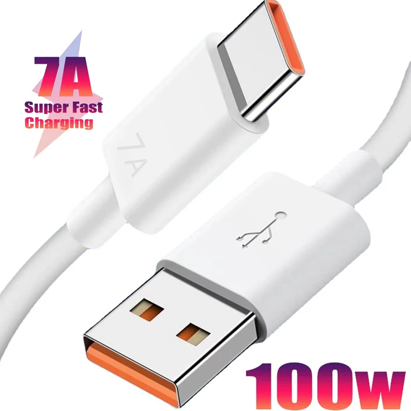 7A USB Type C Super-Fast Charge Cable for Xiaomi Mi 12 Pro Samsung Fast Charging Data Cord for Huawei P40 Mate 40 USB C Cables