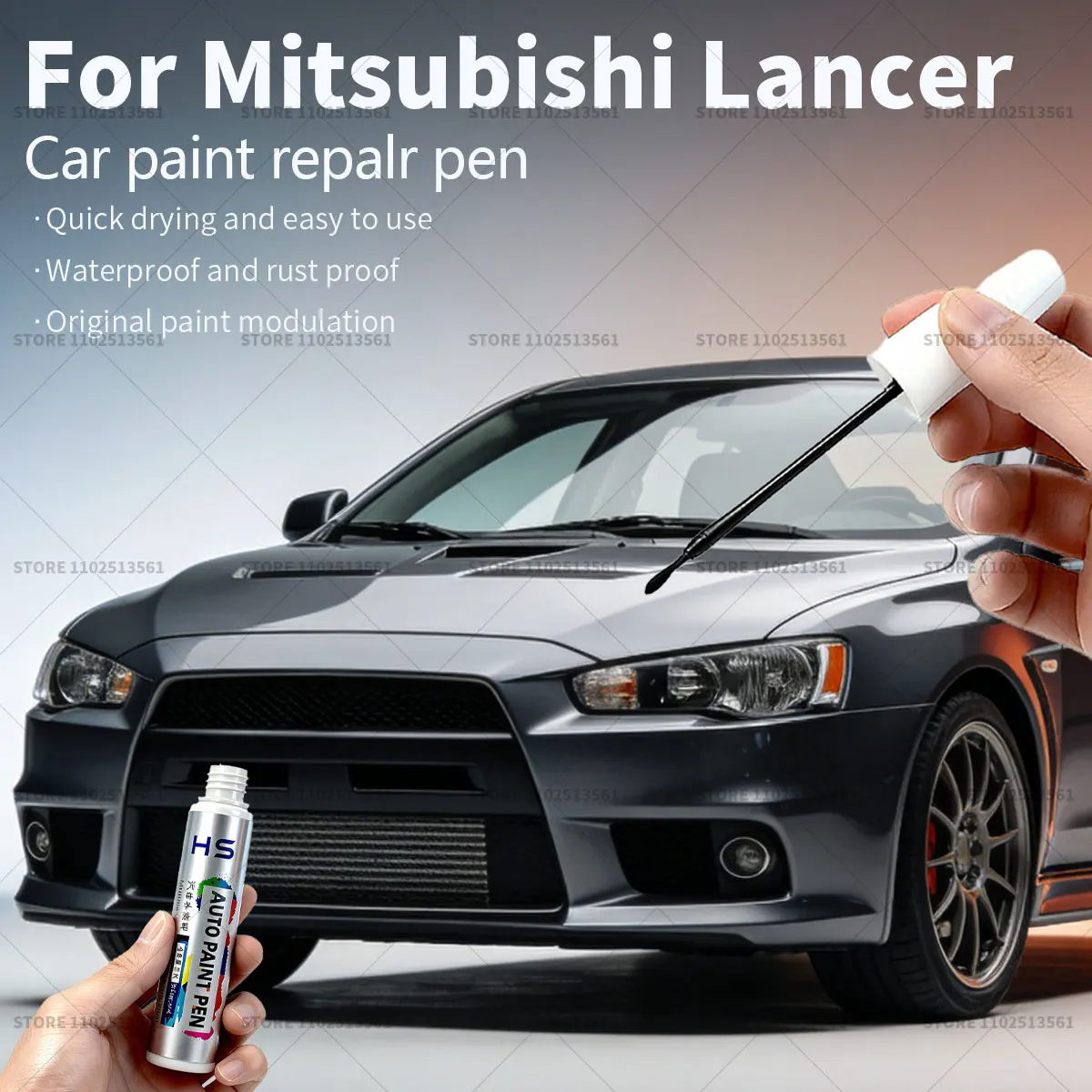 Car Paint Repair Pen Paint Scratch Repair Accessories For Mitsubishi Lancer White Apex Silver Electric Blue Graphite Gray Black