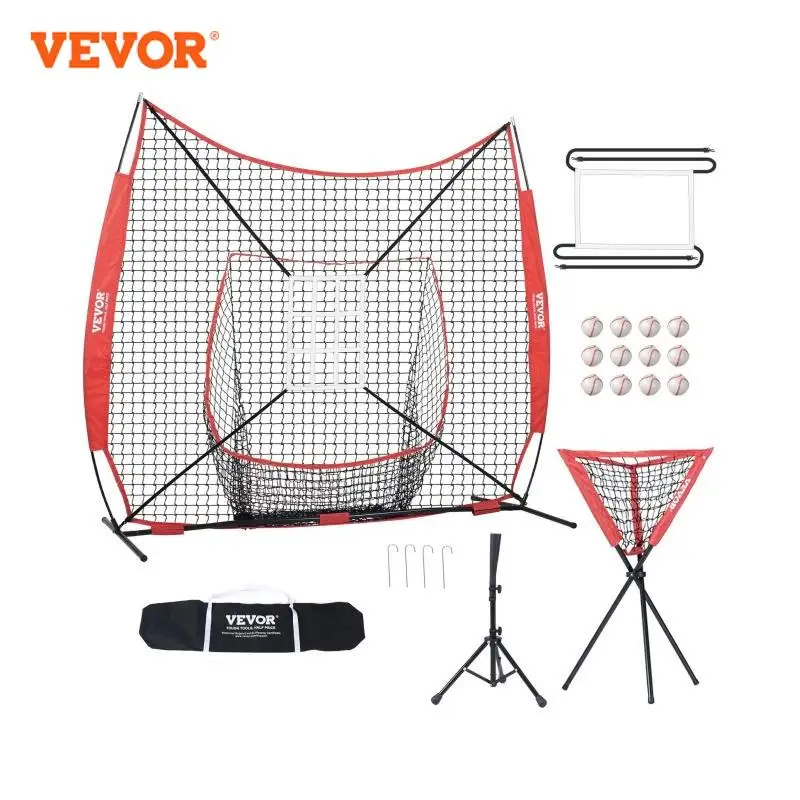 VEVOR Baseball Softball Practice Net Portable Baseball Training for Hitting Catching Pitching Backstop Equipment 