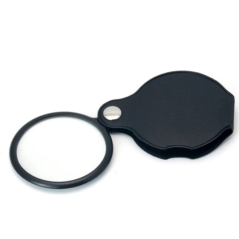 

【Superdeals】6Pcs Folding Fold Away Pocket Magnifying Glass Magnifier Lens 3X Magnification Folding Leather Case Magnifying Glass