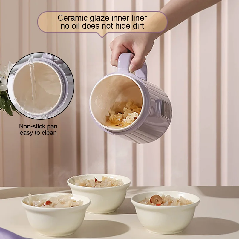 220 فولت/110 فولت التلقائي بالكامل وعاء الحساء الصغير وعاء العصيدة المنزلية الكهربائية إناء عميق السيراميك BB حساء عصيدة طباخ الاتحاد الأوروبي/الولايات المتحدة التوصيل #2