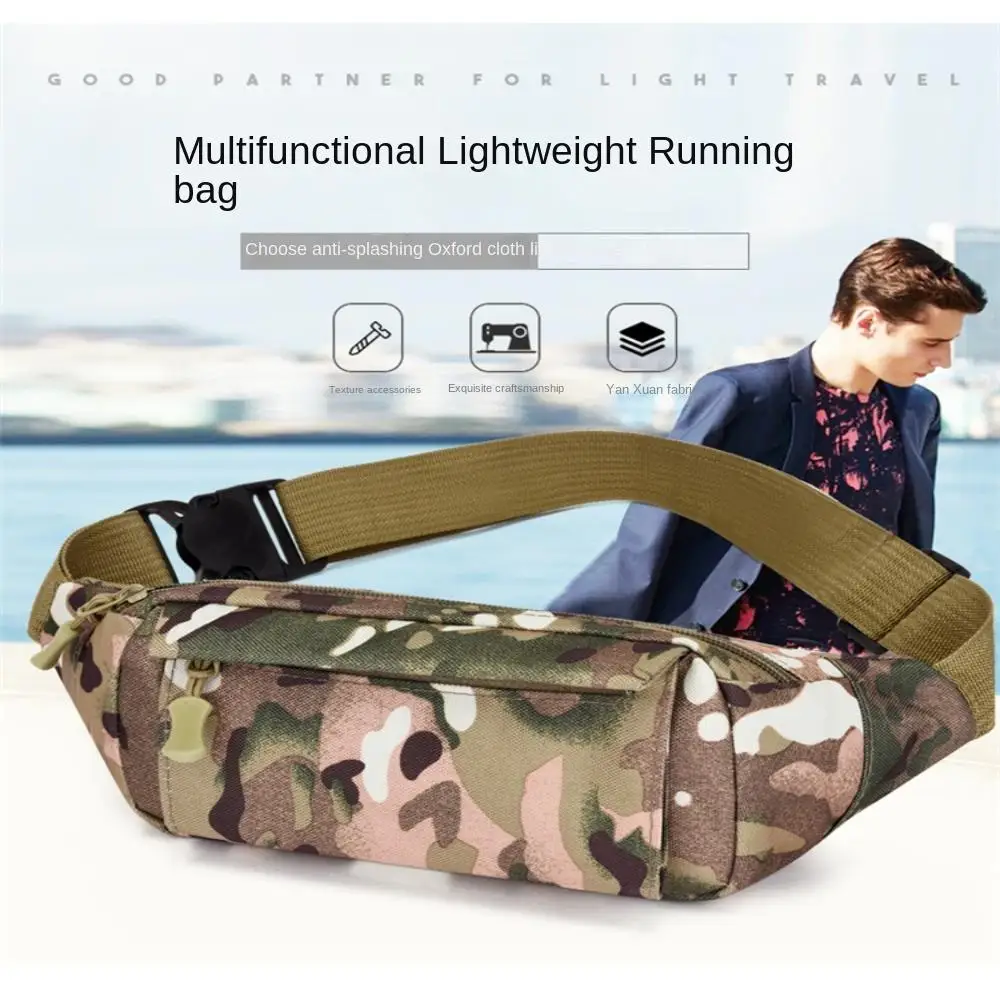 Fanny Pack Waterproof Waist Pouch Wear Resistant Oxford Cloth Waist Bags Layered Storage Fashion Shoulder Belt Bags Hiking