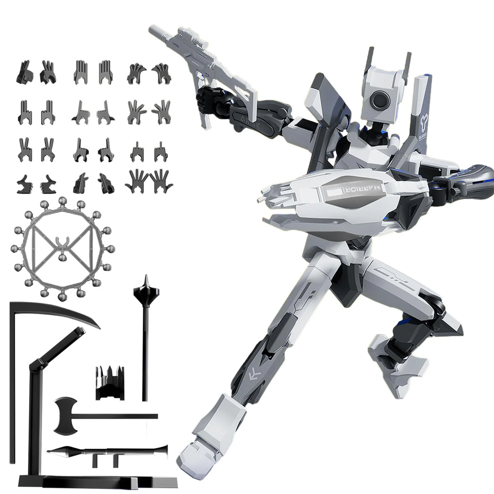 Figura de acción completa de ensamblaje, modelo de Robot guerrero genial, juguete para aliviar el estrés para niños, regalos de cumpleaños para el Día de los niños