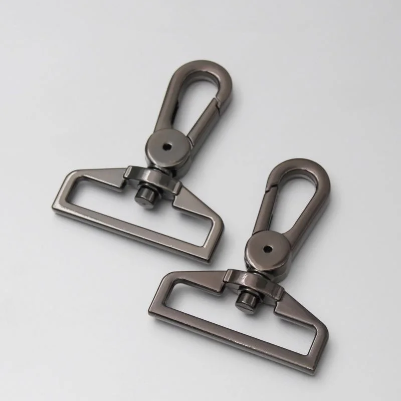 5pcs Metal 38mm D Ring Swivel Eye Snap Hook Trigger Clasps Clips for Leather Craft Bag Strap Belt Webbing Keychain Large Size