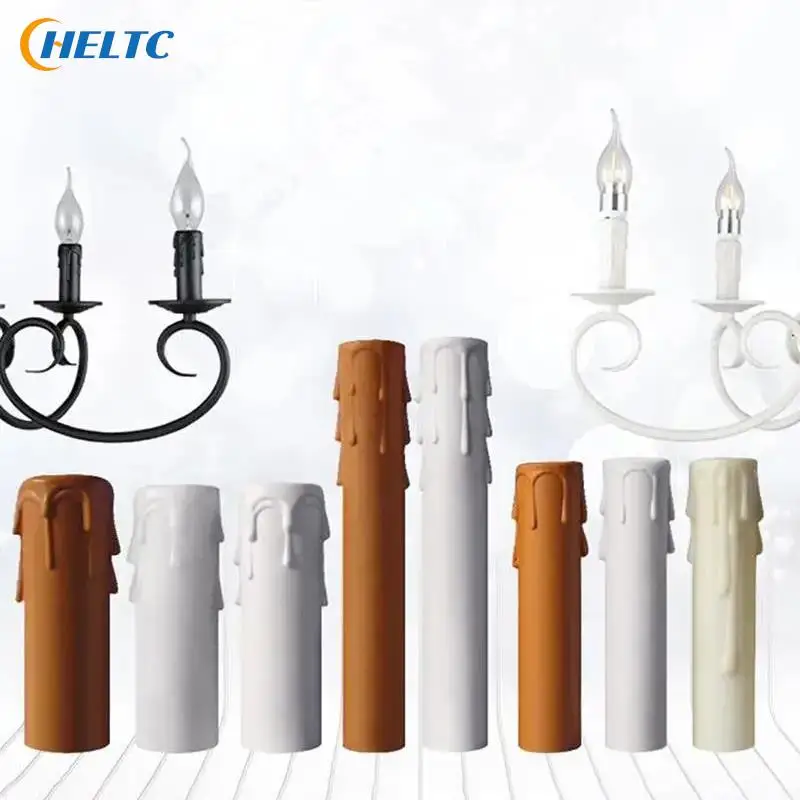 10pcs Candle Covers Sleeves Candle Light Socket Covers Candle Covers Sleeves Flame Retardant Vintage Style For Hotel Dining Room