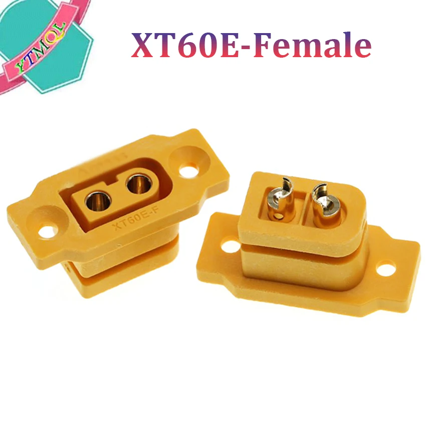 2-10Pcs   XT60E-F Female Plug Large Current Gold/Brass Ni Plated Connector Power Battery Connecting Adapter for RC UAV FPV Drone